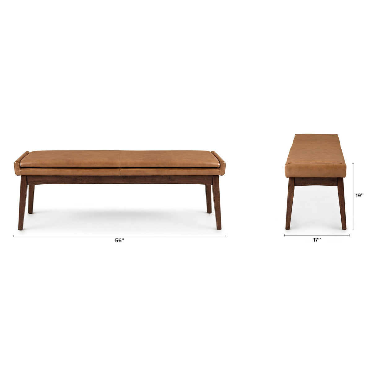 ARTICLE - Chantel 56" Leather Bench - Toscana Tan