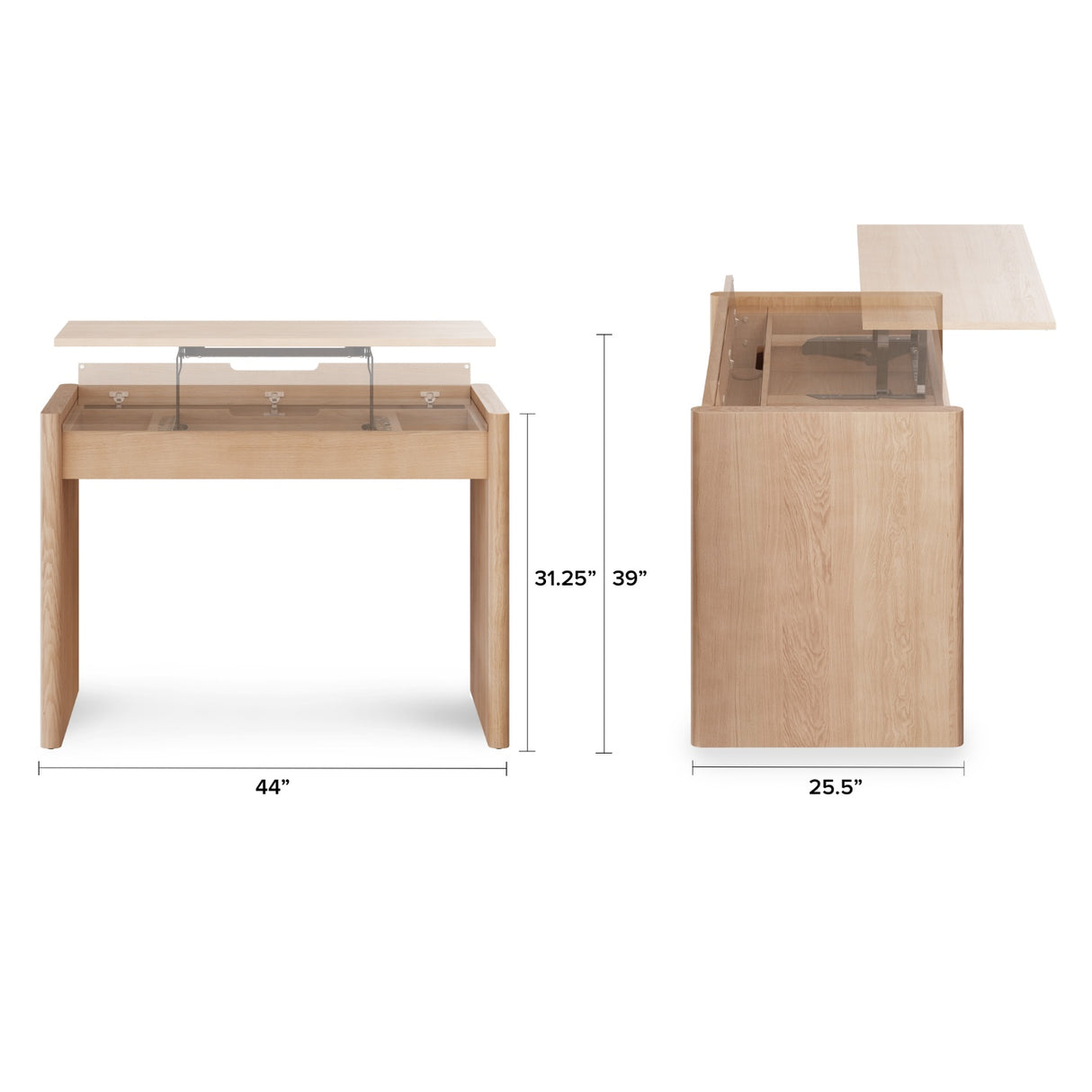 ARTICLE - Torme 44" Height Adjustable Desk - White Oak