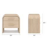 ARTICLE - Faydra 2-Drawer Nightstand - Natural Ash