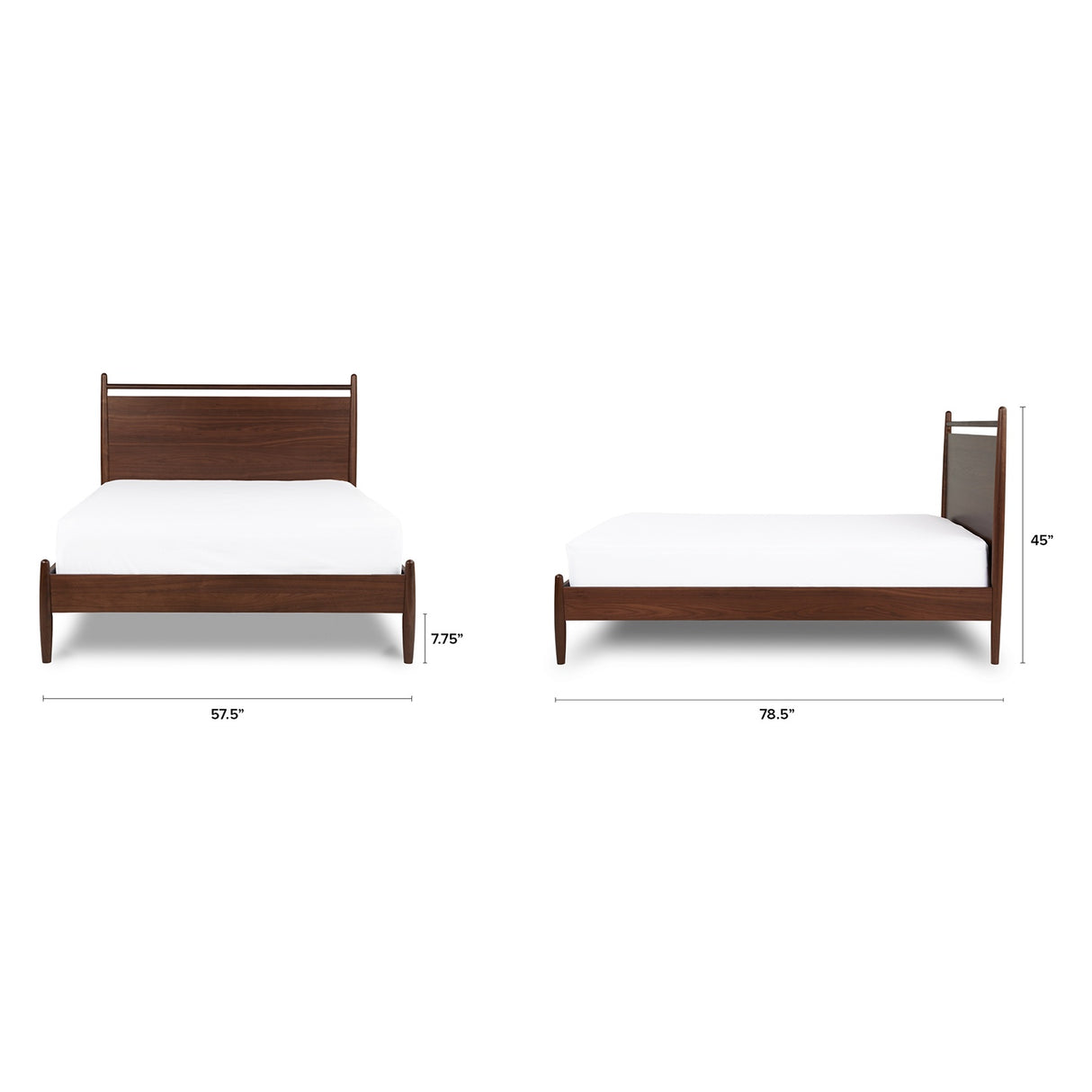 ARTICLE - Lenia Full Panel Bed - Walnut
