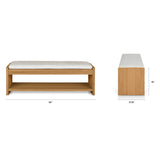 ARTICLE - Cassie 56" Bench - Oak and Ivory Chenille