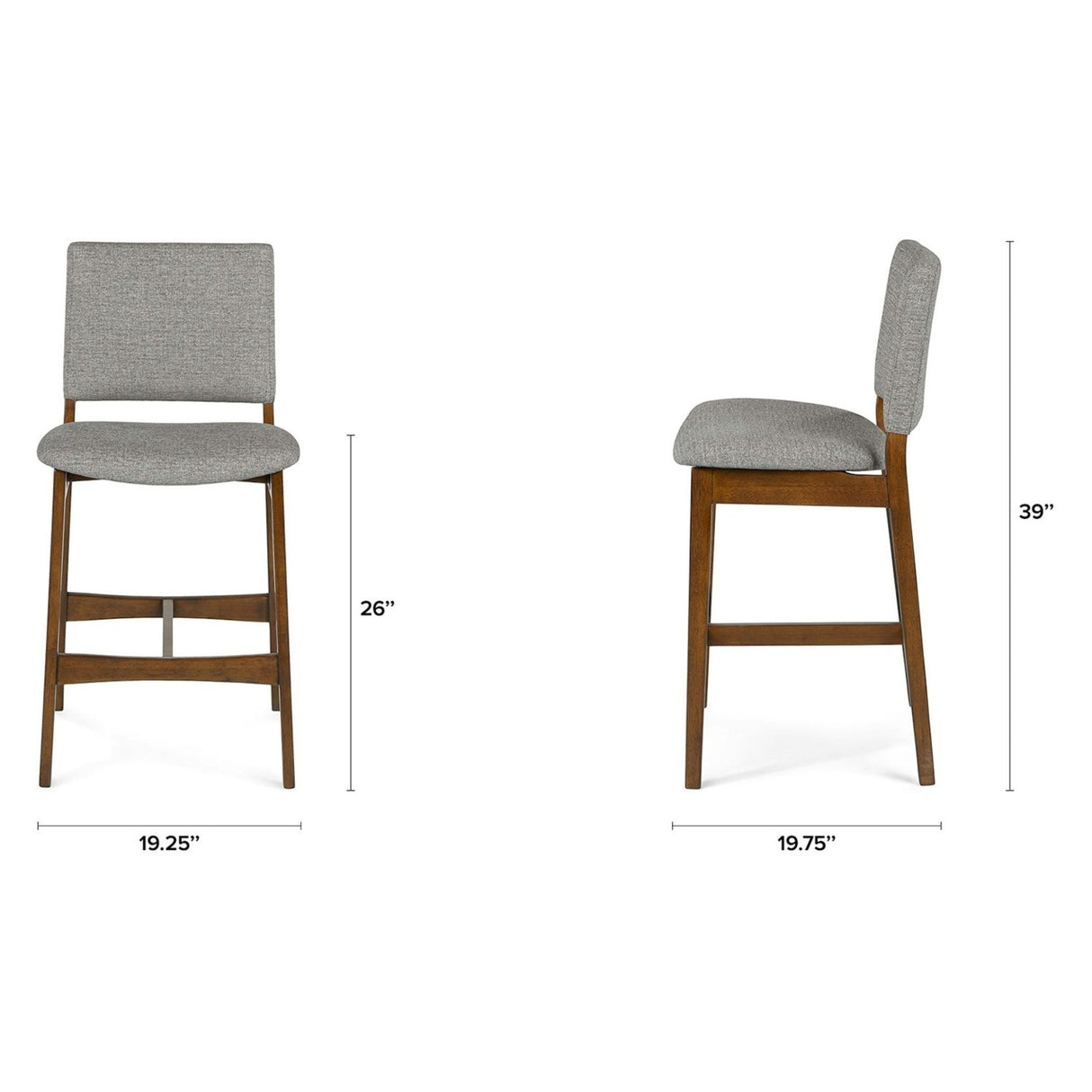 ARTICLE - Nosh Counter Stool - Walnut and Quarry Gray