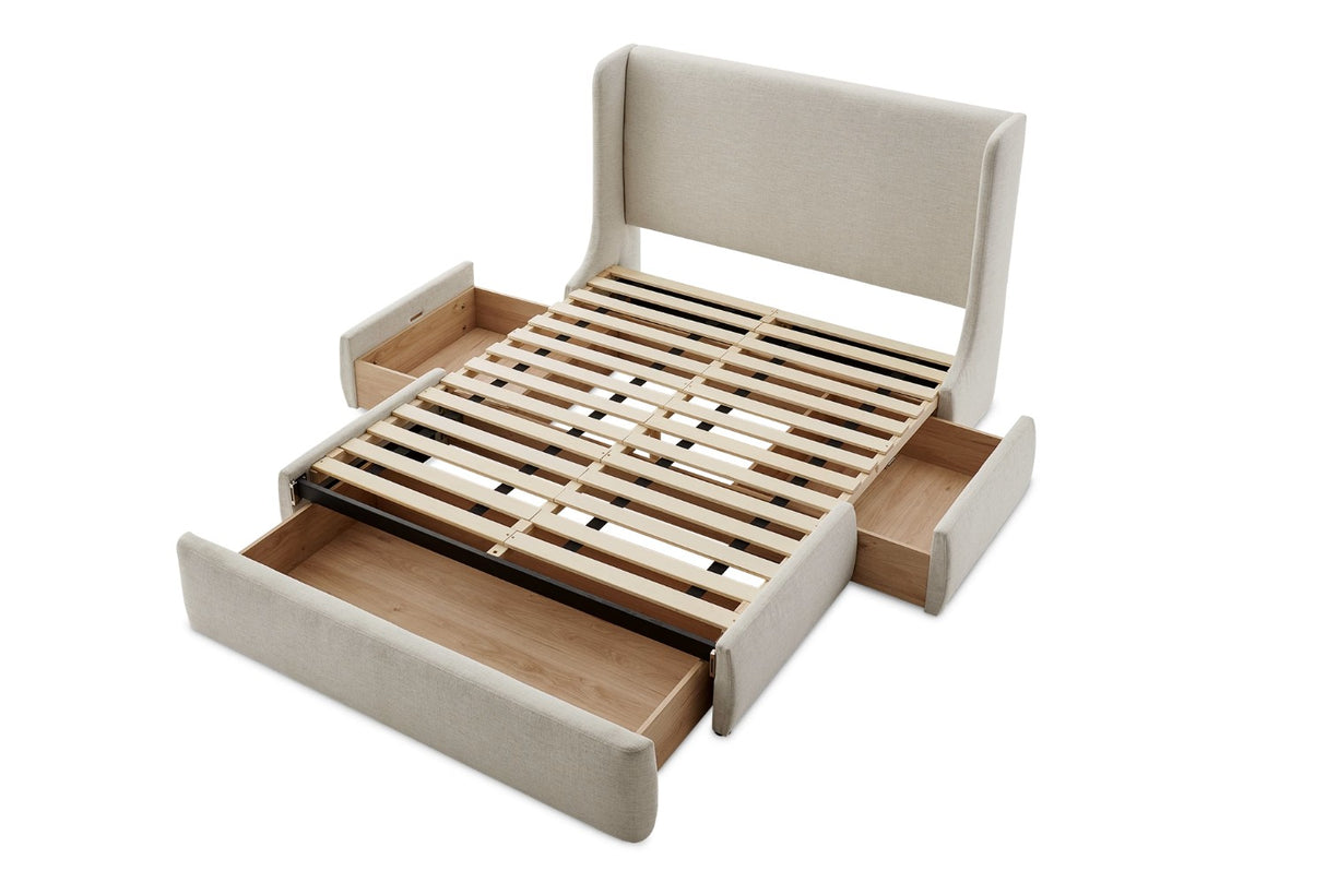 Castlery - Dalton Storage Bed - Beach Linen (Queen)