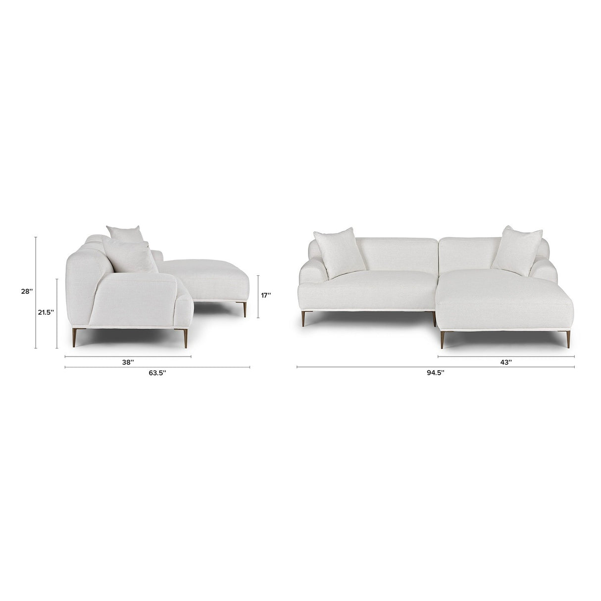 ARTICLE - Abisko 94.5" Right Sectional - Quartz White