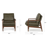 ARTICLE - Bavel 28.5" Leather Lounge Chair - Charme Green