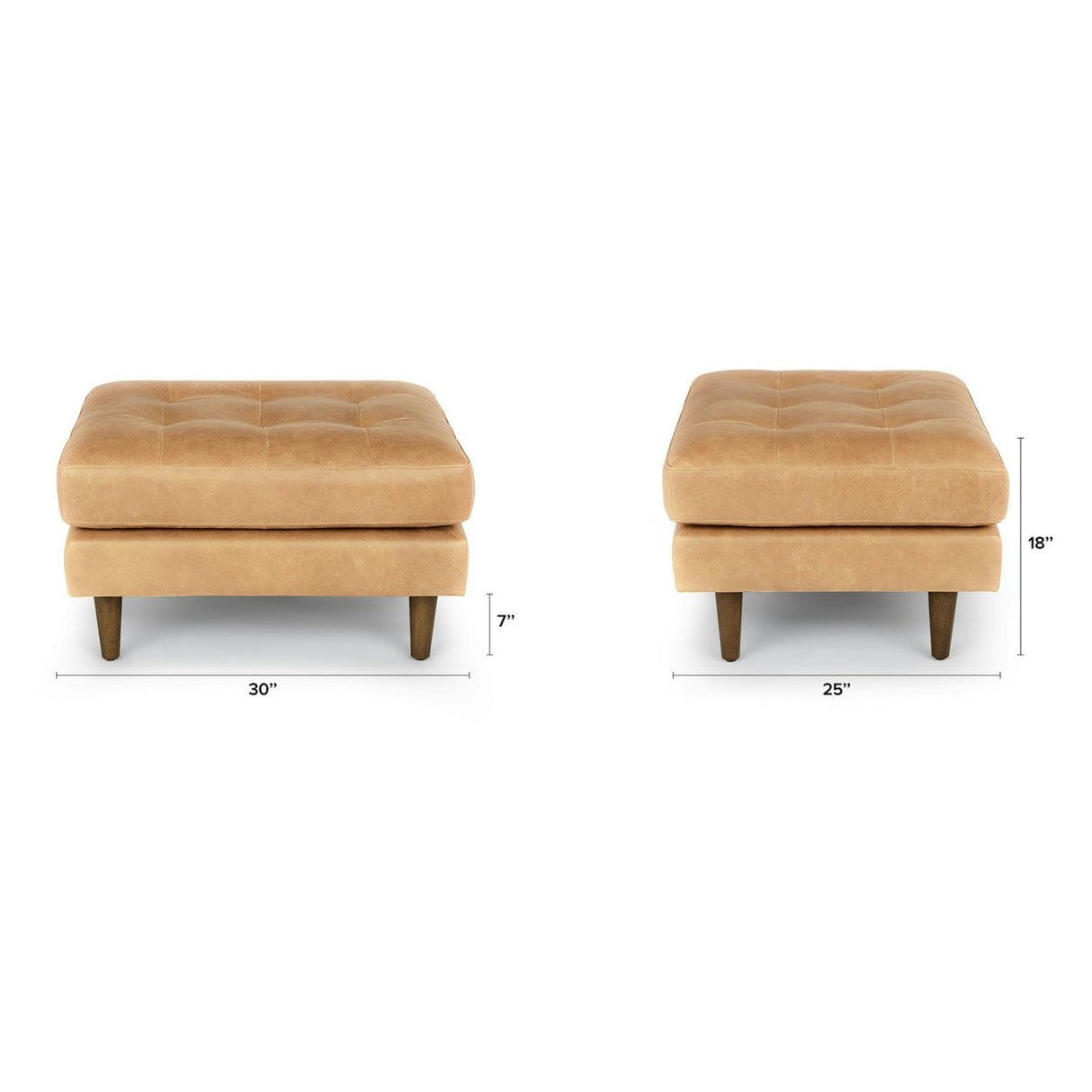 ARTICLE - Sven 30" Leather Ottoman - Charme Tan