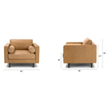 ARTICLE - Sven 42" Tufted Leather Lounge Chair - Charme Tan