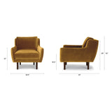 ARTICLE - Matrix 30.5" Velvet Lounge Chair - Yarrow Gold