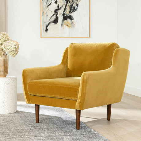 ARTICLE - Matrix 30.5" Velvet Lounge Chair - Yarrow Gold