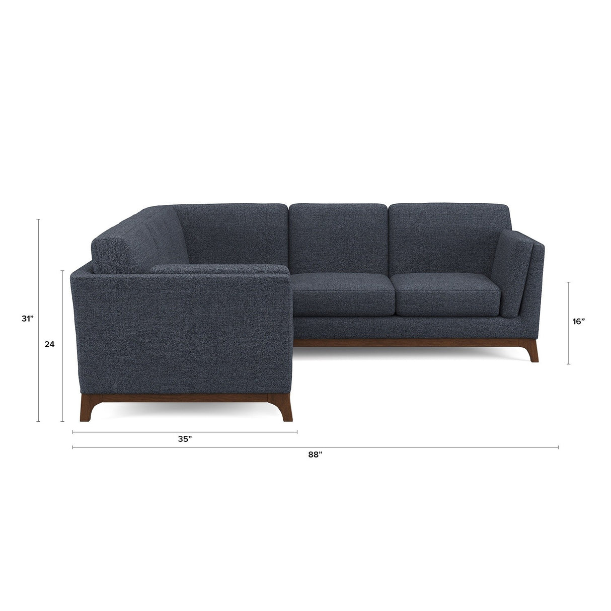 ARTICLE - Ceni 88" Corner Sectional - Denim Blue