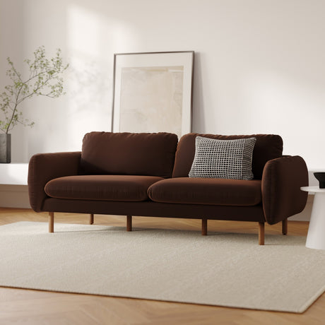 ARTICLE - Sanders 85.5" Velvet Sofa - Plush Pacific Brown