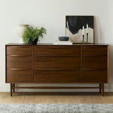 ARTICLE - Lenia 9-Drawer Triple Dresser - Walnut