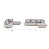 ARTICLE - Lubek 82.5" Outdoor Low Right Sectional Set - Beach Sand