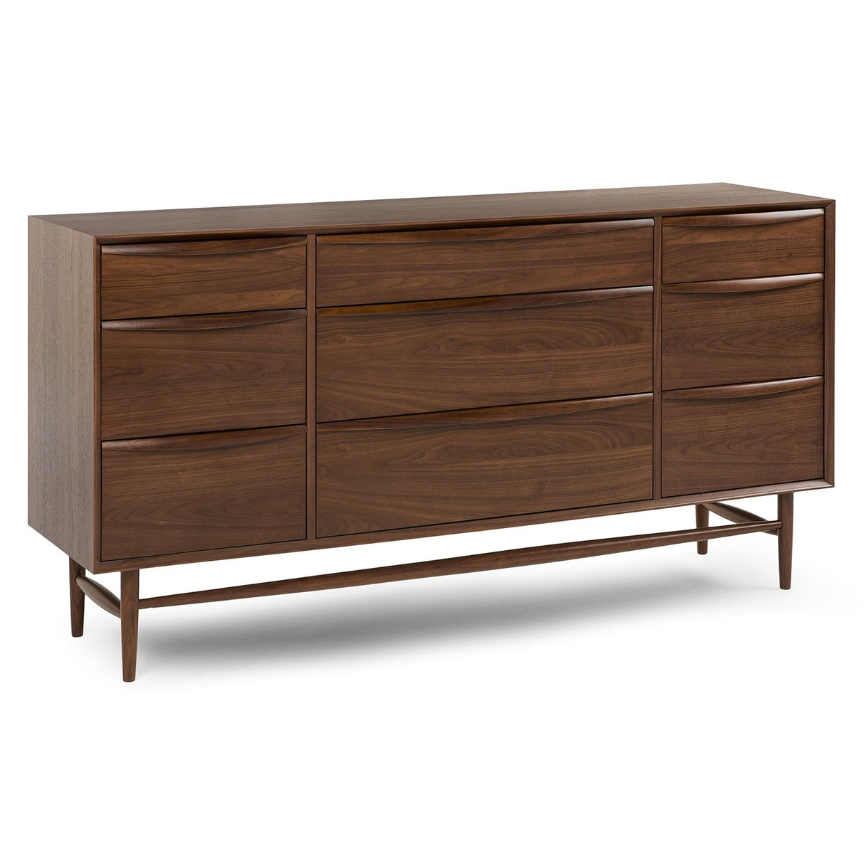 ARTICLE - Lenia 9-Drawer Triple Dresser - Walnut