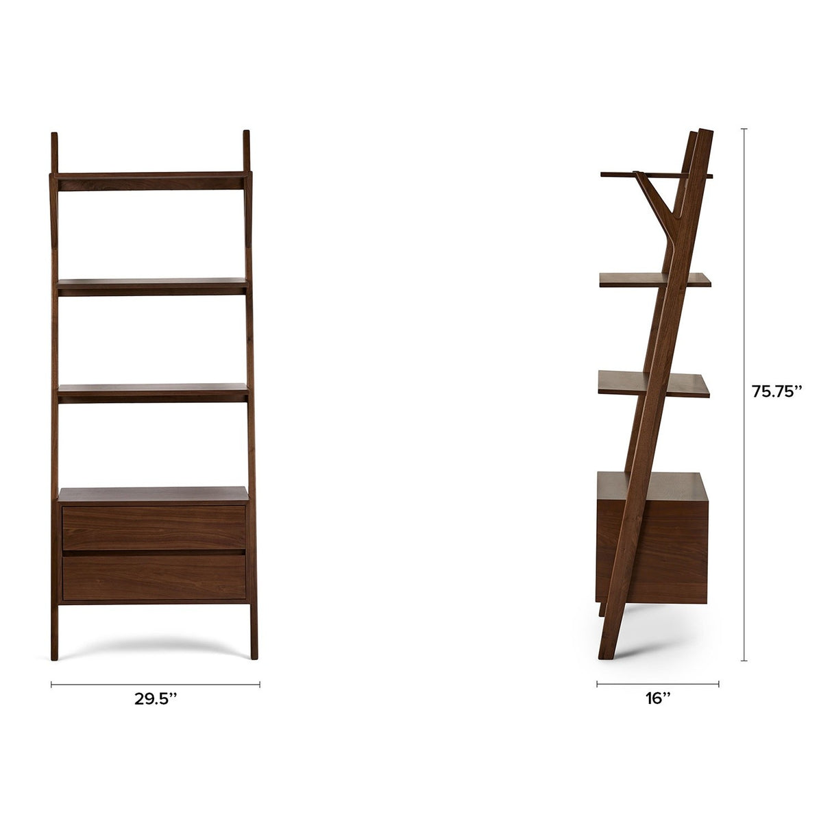 ARTICLE - Harles 29.5 Shelving Unit with Storage - Walnut