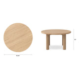 ARTICLE - Adel 55.5" Round Dining Table - White Oak