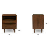 ARTICLE - Lenia 2-Drawer Nightstand - Walnut