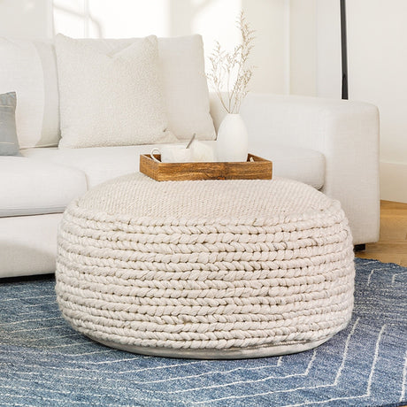 ARTICLE - Hira 30" Pouf - Natural Ivory