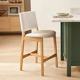 ARTICLE - Nosh Counter Stool - Oak and Ratine Ivory