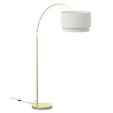 ARTICLE - Zebu Tall Linen Floor Lamp - Brass