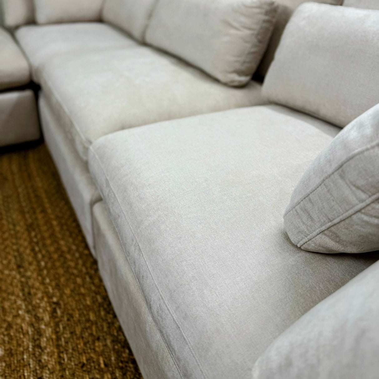 Serenity Cloud - "WestElm-Like" Cloud Couch w/Performance Fabric and Storage Ottoman