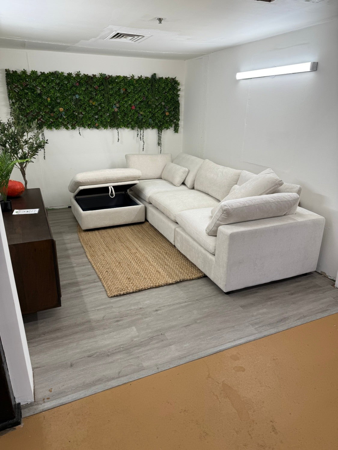 Serenity Cloud - "WestElm-Like" Cloud Couch w/Performance Fabric and Storage Ottoman