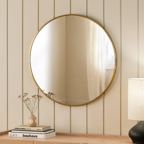 ARTICLE - Mansfield Small Round Wall Mirror - Brass