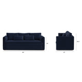 ARTICLE - Marina 90" Velvet Sofa Sleeper Bed - Hale Ink