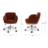 Bea Velvet Office Chair - Hale Rust