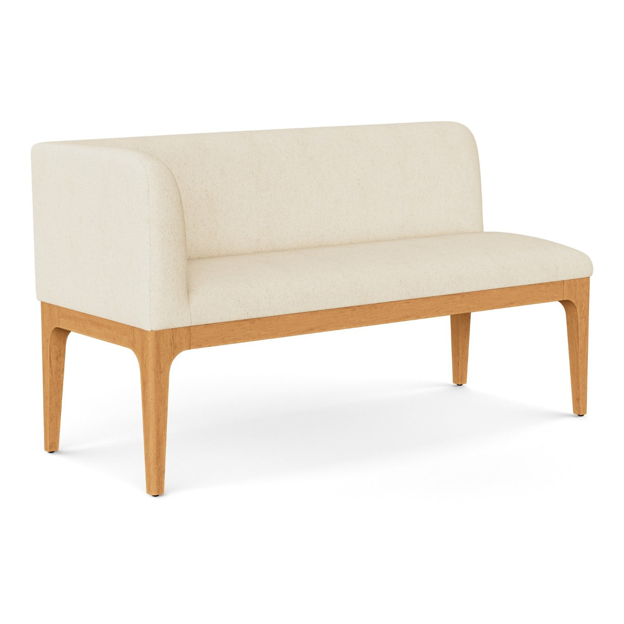 ARTICLE - Rosin 56.75" Left Corner Banquette - Natural Oak and Sand Ivory