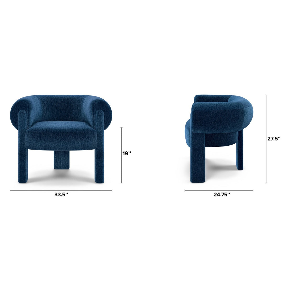 ARTICLE - Everse 33.5" Velvet Lounge Chair - Melange Twilight