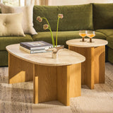 ARTICLE - Sporo Travertine Coffee Table (Natural Oak)