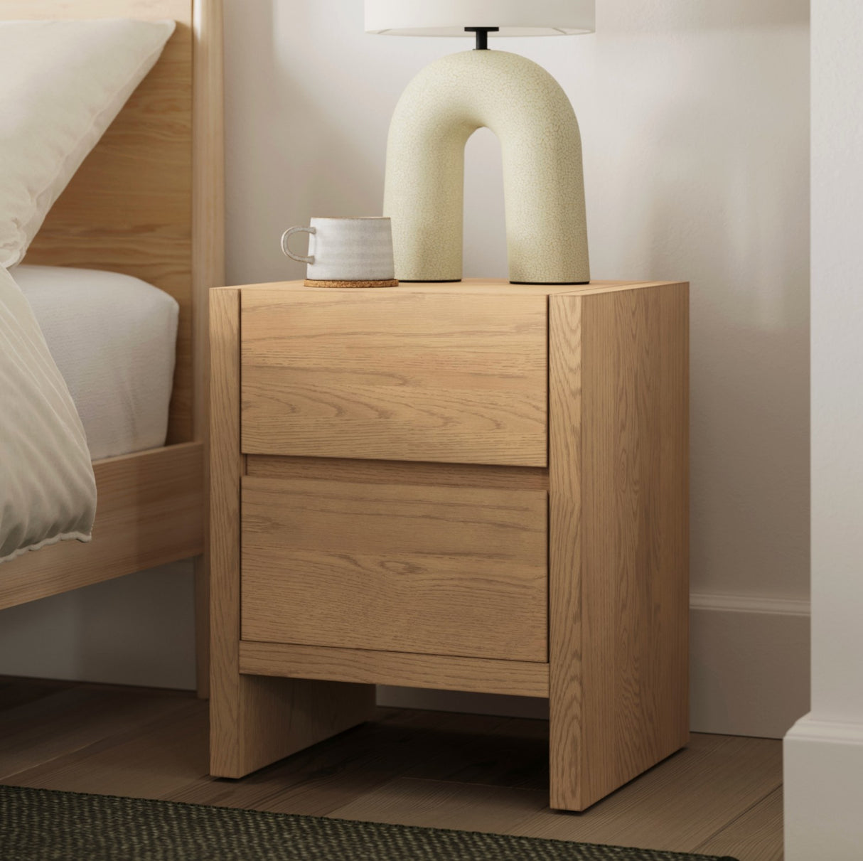 ARTICLE - Leif 2-Drawer Nightstands (White Oak)