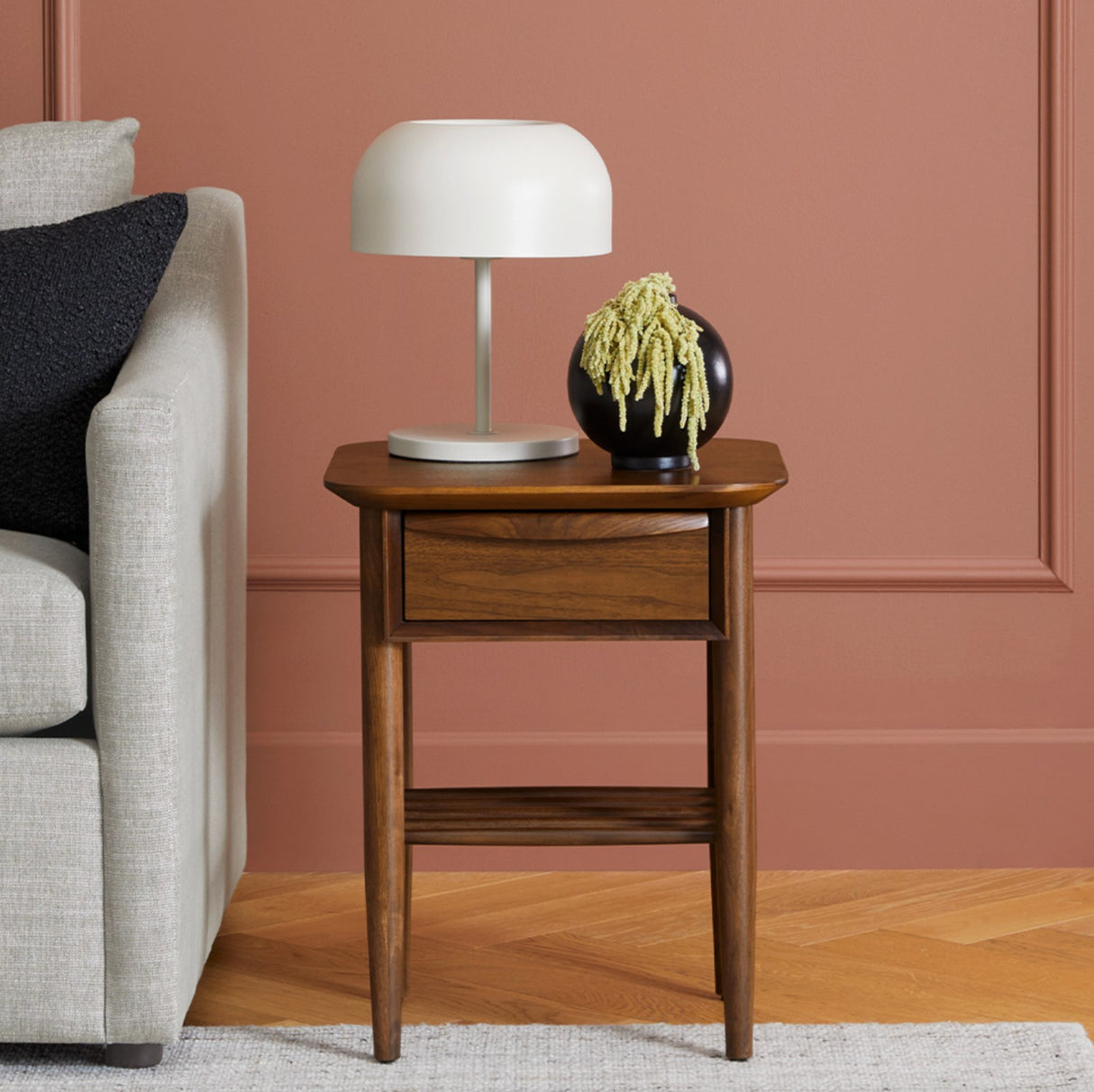 ARTICLE - Lenia Side Table w/ Storage (Walnut)