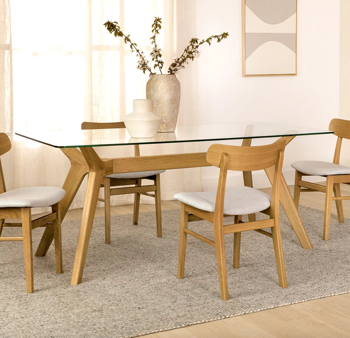 ARTICLE - Emmer Glass Dining Table (Oak)