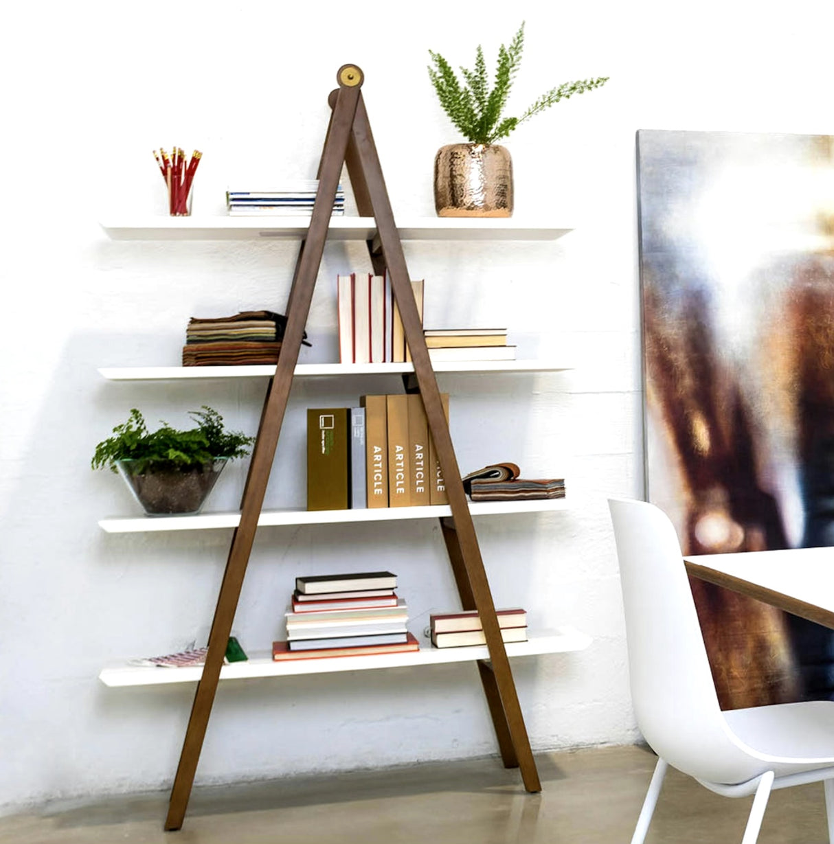 ARTICLE - Caliper Shelving Unit (White/Walnut)