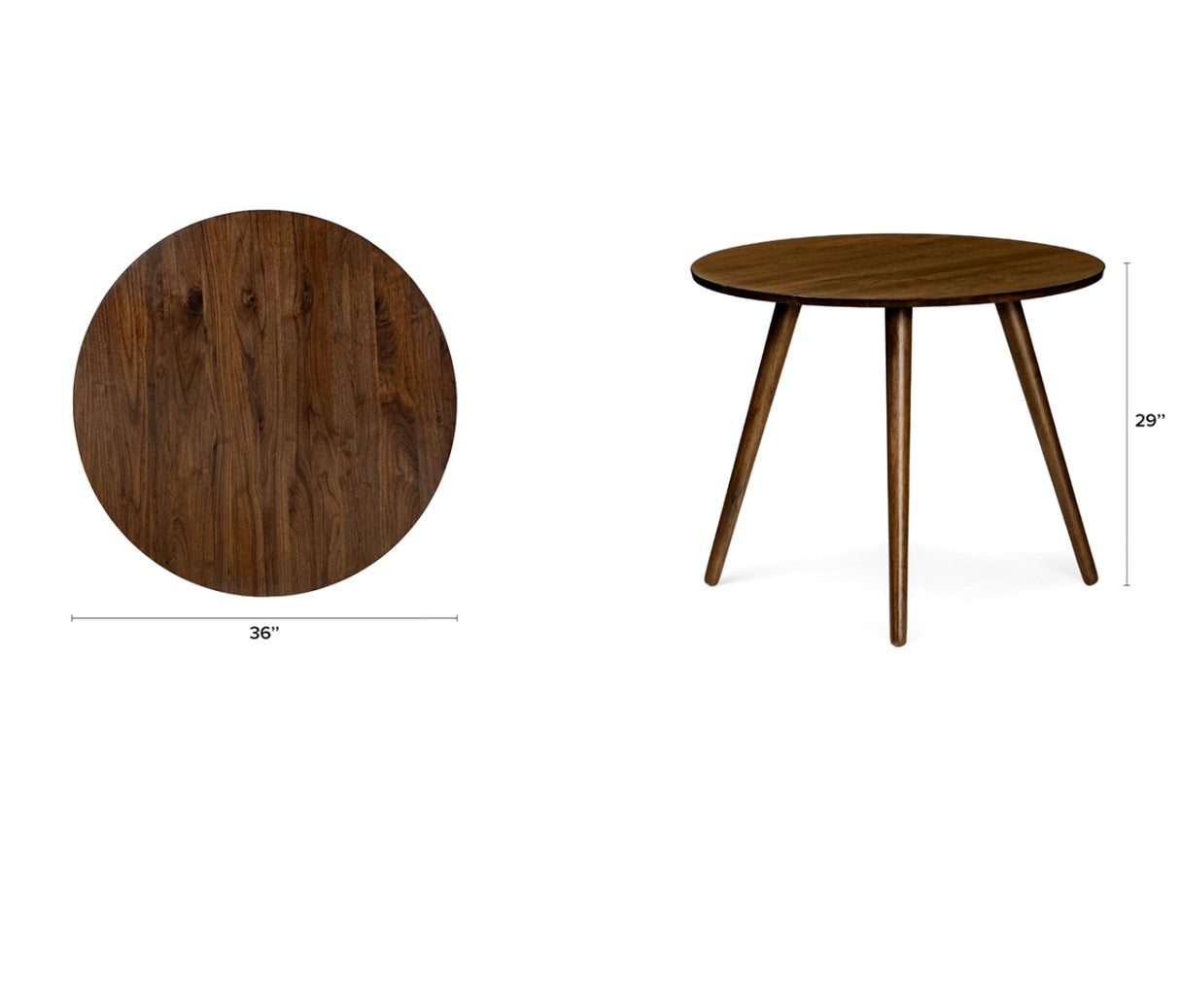 ARTICLE - Seno 36" Round Dining Table (Walnut)