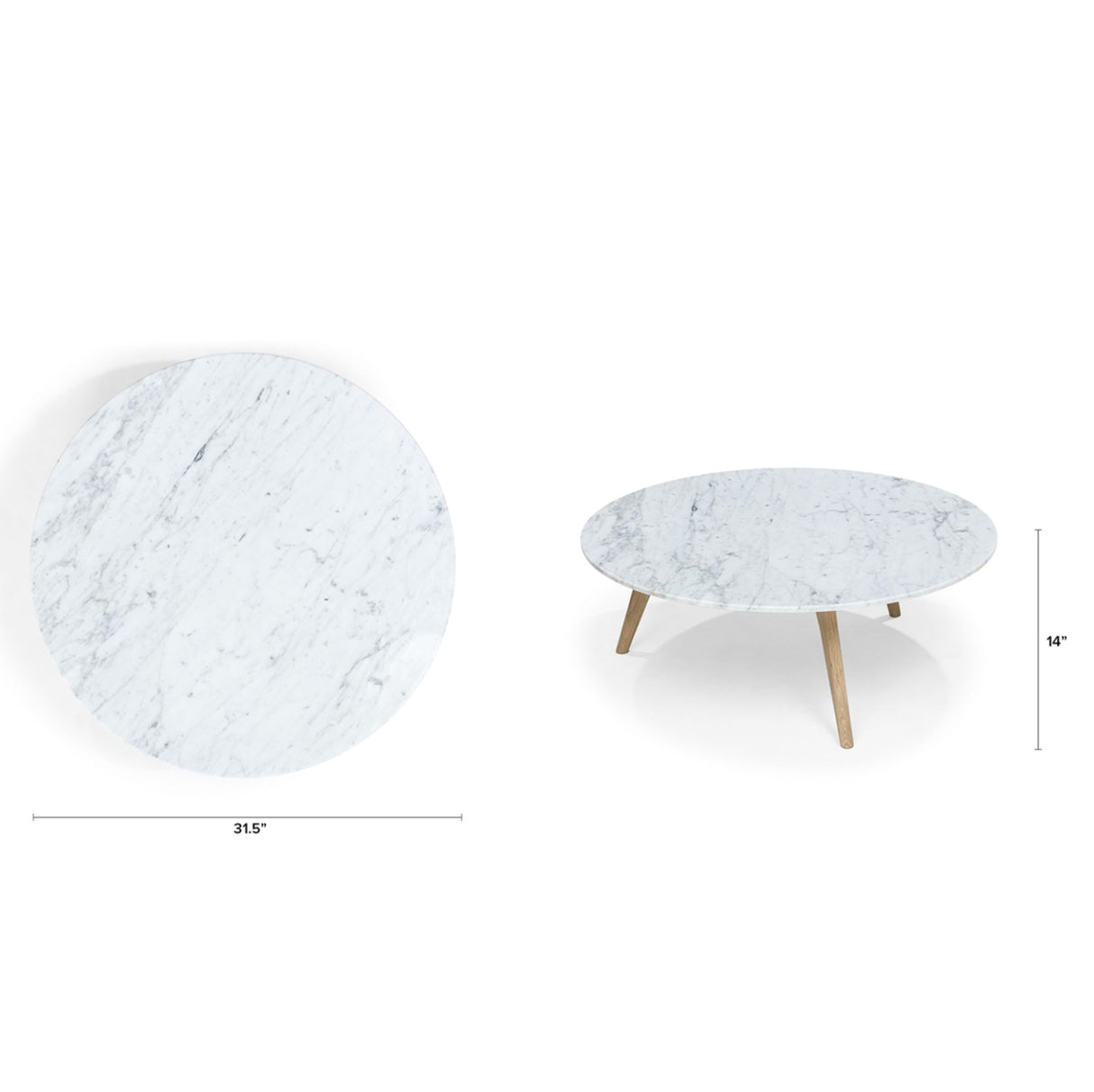 ARTICLE - Mara Marble Coffee Table (Oak)