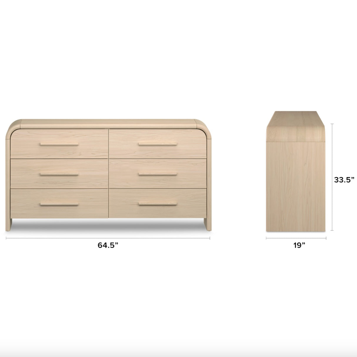 ARTICLE - Faydra 6-Drawer Dresser (Natural Ash)