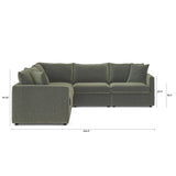 ARTICLE - Lenae Corner Sectional w/ Ottoman (Eleos Green)