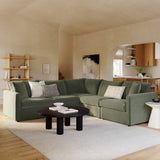 ARTICLE - Lenae Corner Sectional w/ Ottoman (Eleos Green)