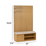 ARTICLE - Kouva Bench and Wall Panel (Natural Oak/Santolina Gray)