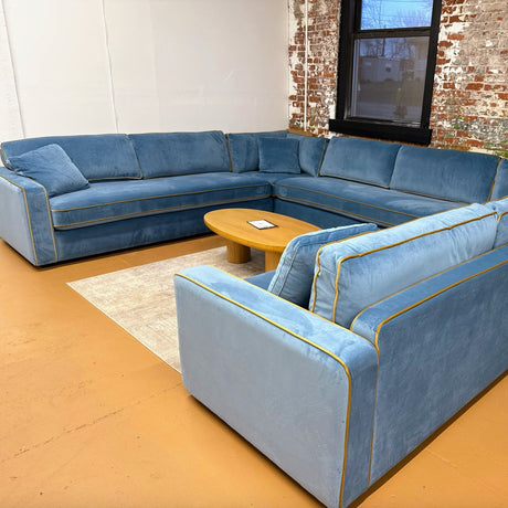 INTERIOR DEFINE - James 5-Piece Sectional (Blue Velvet)