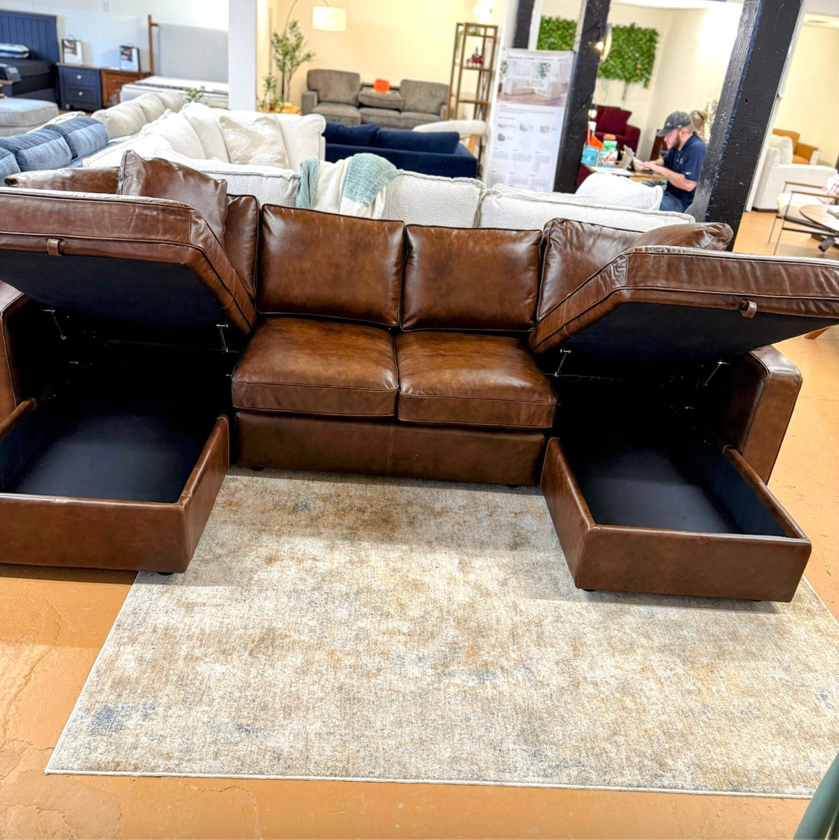 INTERIOR DEFINE - James 3-Piece Sectional (Genuine Leather)