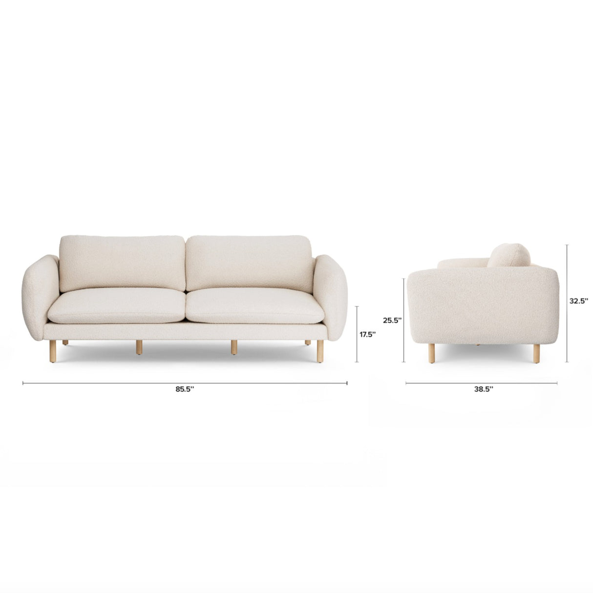 Sanders Sofa (Ivory Bouclé)
