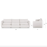 Leigh 3pc Sectional (Silver Performance Fabric)