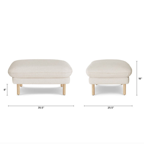 Sanders Ottoman (Ivory Bouclé)