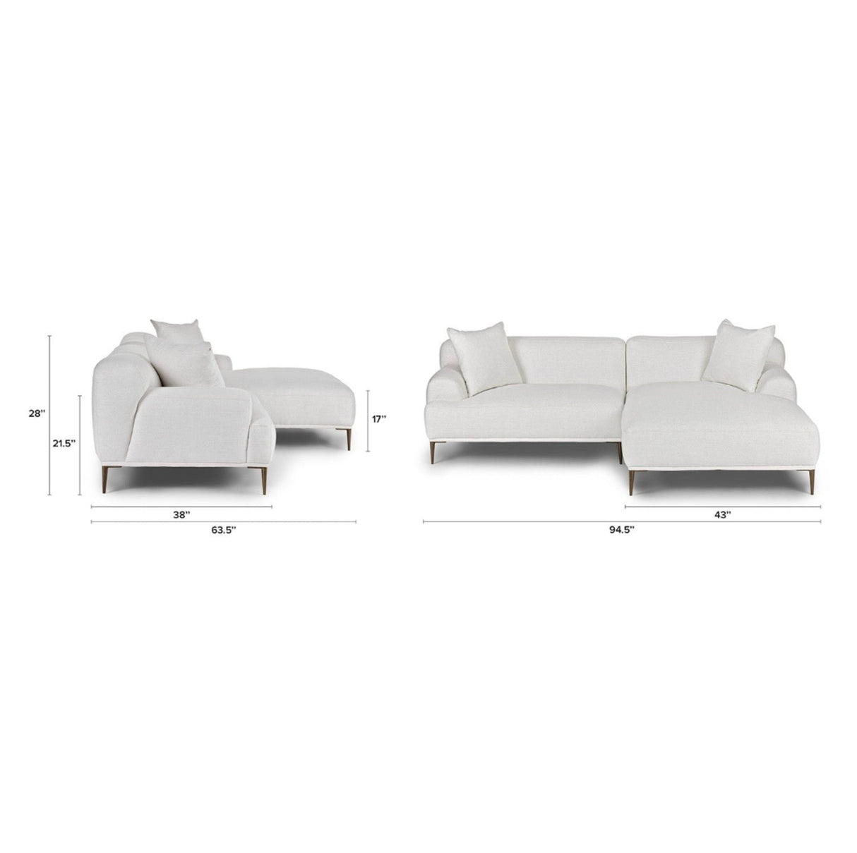 Abisko 2pc Sectional (Quartz White)