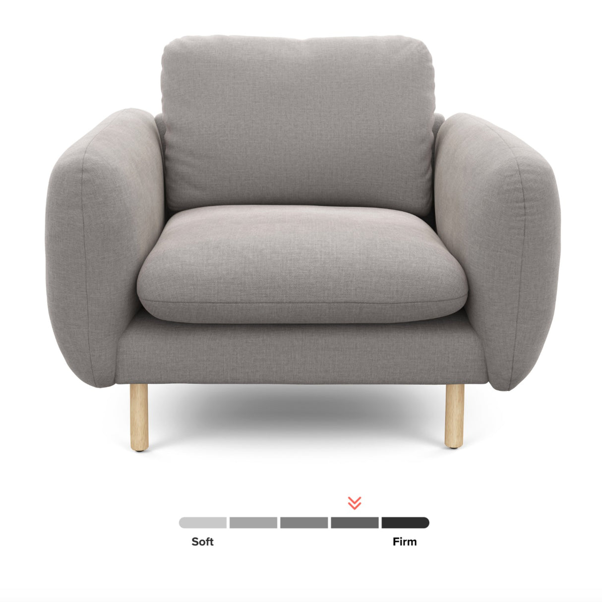 37" Lounge Chair w/ Performance Fabric (Hestia Gray) - Pull Up A Couch