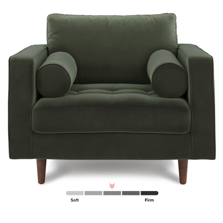 Sven Tufted Lounge Chair (Pacific Green)